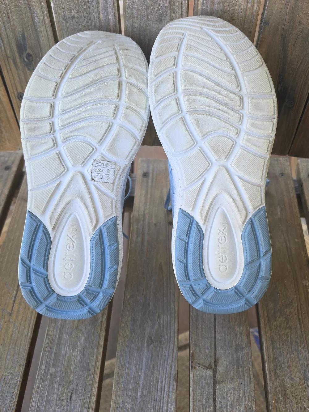 Aetrex Danika Light Blue Orange Arch Support Sneakers AP116W Women’s 10